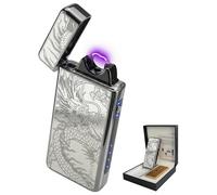 COMANYI Briquet électronique USB - Briquet à Flammes électrique USB - Grande Flamme électrique - avec indicateur de Batterie - Coupe-Vent (Dragon Noir)