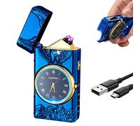 COMANYI Briquet électronique USB Plasma Rechargeable - Briquet à Arc électrique USB - Double Arc électrique - avec indicateur de Batterie - (Bleu, Aigle)