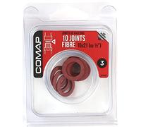 COMAP Lot de 10 Joints fibre standard d'étanchéite pour eau chaude et eau froide sanitaire - 15x21 - Joints pour raccord - S279103, noir