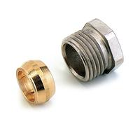 COMAP 587124 Raccord à Compression pour Tube métallique, cuivre et Robinet taraudé-Mâle 1/2"-12 mm-Finition nickelé, Argent