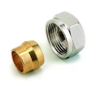 COMAP Raccord mécanique à compression pour tube métallique, cuivre, acier calibre - M22 - 16 mm - Finition nickelé - 835416