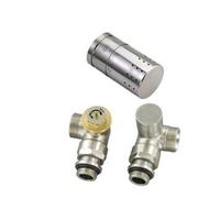 Comap Sar clapet de pied double coudé 1/2x3/4 + tête thermostatique m30 acier inoxydable 7501752