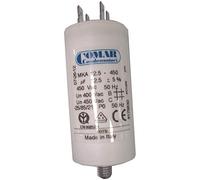 COMAR Condensateur 12.5 µF cylindrique aluminium, polypropylène à trou traversant COMAR-12.5MF