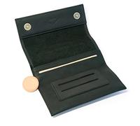 COMARI Premium Blague à Tabac Cuir - Boutons Magnétiques - Compartiment pour Doubles-Papiers & Filtres - Pochette Tabac à Rouler Faite Main (Noir)