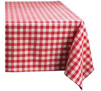 Comart, Nappe carrée pour Cuisine et extérieur, Anti-Taches, 100% Polyester, Design à Carreaux, Lavable en Machine, élégant et résistant, carré 132 x 132 cm, Couleur Rouge