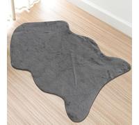 Comart, Tapis Carezza Super Doux, Moelleux et Velu, Design Moderne et Confortable, pour Salon, Chambre à Coucher, Dessous de lit, Lavable en Machine, Couleur Unie, Anthracite, Motif 60 x 90 cm