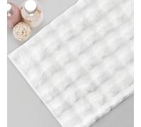 Comart - Tapis d'ameublement Moelleux - pour Salon, canapé, Chambre à Coucher - 140 x 180 cm - Lavable en Machine - Antidérapant - Moderne - Poilu - Ultra Doux - Design de Carreaux 3D - Blanc