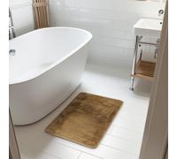 Comart, Tapis Tahiti pour Salle de Bain, Tapis de Douche et Baignoire avec Fond antidérapant, Super Absorbant, Lavable en Machine, Doux, antidérapant, Design Moderne, rectangulaire 45 x 75 cm, Marron