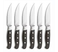 Comas Steak Knives Aconcagua Black Set of 6, Couteaux à viande, acier inoxydable, bois de pakka