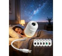 Comauo HD 5D Holographic Ocean & Galaxy Projector White Night Light，3