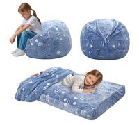 COMAX Pouf poire pour enfants, pouf convertible pour enfants, rembourré au matelas de sol avec rembourrage pour fille et garçon, espace lumineux