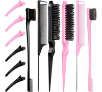Comb Brush Set,12 Piece Tease Brush Set,Double Edged Comb,Double Edge Teasing Brush Comb,Rat Tail Comb,for Hair Salon,Women,Men