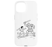 Combat Entre David et Goliath - La Foi pour Enfants, Histoire biblique à colorier Coque pour iPhone 15