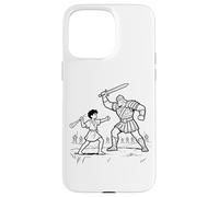 Combat Entre David et Goliath - La Foi pour Enfants, Histoire biblique à colorier Coque pour iPhone 15 Pro Max