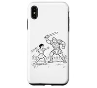 Combat Entre David et Goliath - La Foi pour Enfants, Histoire biblique à colorier Coque pour iPhone XS Max