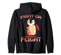 Combat ou vol Pingouin Antarctique Humour Animal Vogel Motif Sweat à Capuche