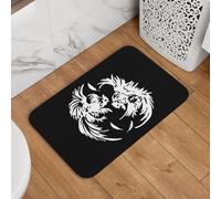Combats De Coqs Tapis De Bain Antidérapant Tapis De Douche Absorbant Paillasson D'Entree pour Porte Chambre Couloir 40X60Cm