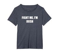 Combats-Moi, Je suis Irlandais T-Shirt, Femme Grandes Tailles, Bleu Chiné, 1X