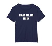 Combats-Moi, Je suis Irlandais T-Shirt, Femme Grandes Tailles, Bleu Marine, 6X