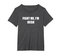 Combats-Moi, Je suis Irlandais T-Shirt, Femme Grandes Tailles, Chiné Foncé, 5X