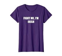 Combats-Moi, Je suis Irlandais T-Shirt, Femme, Violet, 3XL