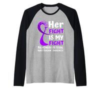 Combattant de Famille de Ruban Violet d'hypertension artérielle pulmonaire Manche Raglan