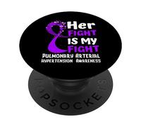 Combattant de Famille de Ruban Violet d'hypertension artérielle pulmonaire PopSockets PopGrip Adhésif
