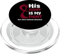 Combattant Familial de Ruban de Bourgogne de Sensibilisation au Syndrome Post-poliomyélite PopSockets PopGrip pour MagSafe