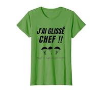Combattant Humour Militaire Armée J'Ai Glisse Chef T-Shirt, Femme, Herbe, XL