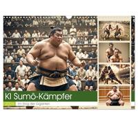 Combattant sumo IA Sur le ring des géants, Version française (Calendrier mural 2026 DIN A3 portrait), Calendrier CALVENDO mensuel