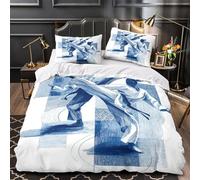 Combattants de karaté 3D Imprimé Housse de Couette Microfibre résistante Illustration Dynamique d'arts Martiaux Drap de Couette 2 taies hypoallergénique Couples Famille Single（140x200cm）