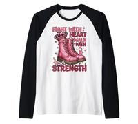 Combattez avec la Marche du cœur avec Force Sensibilisation au Cancer du Sein Manche Raglan