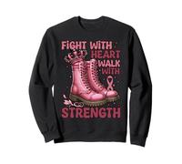 Combattez avec la Marche du cœur avec Force Sensibilisation au Cancer du Sein Sweatshirt
