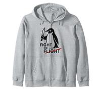 Combattez ou volez un pingouin mignon avec un couteau avec dicton amusant graphique Sweat à Capuche
