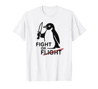 Combattez ou volez un pingouin mignon avec un couteau avec dicton amusant graphique T-Shirt