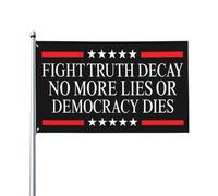 Combattons la vérité et le déclin ! Plus de mensonges, sinon la démocratie meurt ! Drapeau robuste de 90 x 150