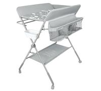Combi à langer pour bébé - Commode à langer pliable, table à langer mobile avec matelas à langer, ceinture de sécurité et compartiments de rangement, peu encombrante et stable, 80 x 66 x 98 cm (80 x