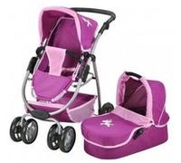 Combi Coco Licorne Pour Poupee - Landau Et Poussette - Poignee Reglable 41-71 Cm