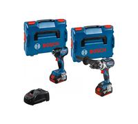 Combi-Kit 2 Outils 18V - Perceuse visseuse sans fil GSR 18V-110C + Boulonneuse sans fil GDR 18V-210C + 2 Batteries GBA 18V 5.0Ah + Chargeur rapide GAL 1880 CV - BOSCH - 0615990N2W