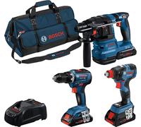 Bosch Bosch Combo Kit 3 pièces 18V : GSR 18V-55/GDX 18V-200/GBH 18V-22, 3 x batterie, chargeur rapide Quantité:1