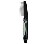 Trixie Peigne démêleur Combi TR-23773 – dents courtes et longues, manche caoutchouté noir/bleu 22 cm