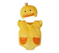 Combi Pyjama Enfant - Robe de soirée pour bébés garçons et Filles Barboteuse de Cosplay de Canard de Dessin animé avec Chapeau Costume d'automne pour séance Photo pour Nouveau-né (Yellow 6-12 Months)