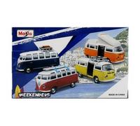 Maisto - Combi Volkswagen Samba - 1/40 - Voiture miniature enfant - Assort. 4 modèles
