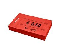 CombiCraft carnet de tickets 0,50 € en rouge, 250 tickets, avec numérotation, 50 x 30 mm, faciles à déchirer, pour tout type d'événement