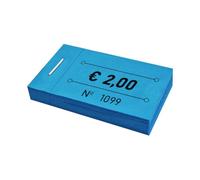CombiCraft carnet de tickets 2,00 € en bleu, 250 tickets, avec numérotation, 50 x 30 mm, faciles à déchirer, pour tout type d'événement
