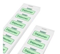 CombiCraft carnet de tickets déjeuner en vert, 1000 tickets, 50 x 27,5 mm, faciles à déchirer, pour tout type d'événement