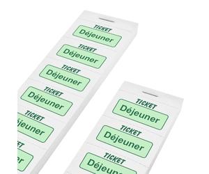 CombiCraft carnet de tickets déjeuner en vert, 1000 tickets, 50 x 27,5 mm, faciles à déchirer, pour tout type d'événement