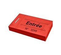 CombiCraft carnet de tickets entrée en rouge, 250 tickets, avec numérotation, 50 x 30 mm, faciles à déchirer, pour tout type d'événement