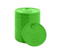 CombiCraft jeton de Caddie Plastique, Format de 50 centimes, jeton de Caddie Vert, Emballage de 100 pièces, Adapter pour Chariots de supermarché, casiers, casiers de Piscine et Plus