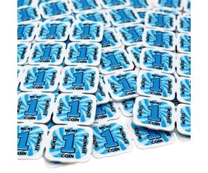 CombiCraft Jetons avec Plaque en Plastique avec 10 000 jetons séparables en Bleu à casser en 2 Demi-pièces, méthode de paiement pour Festivals et événements